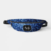 Donkerblauwe faux glitter fonkelt Monogram Heuptasje (Voorkant)
