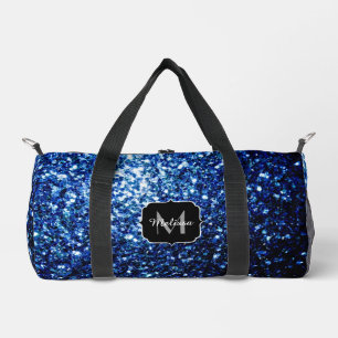 Donkerblauwe faux glitter fonkelt Monogram Plunjezak