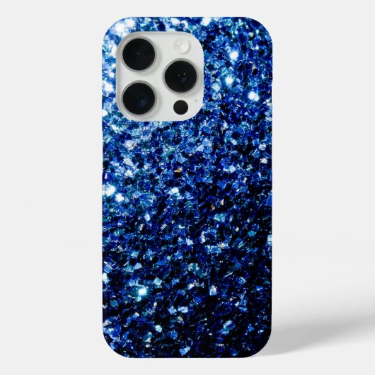 Donkerblauwe faux glitter schittert Case-Mate iPhone case (Achterkant)