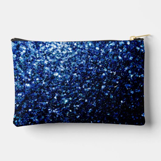 Donkerblauwe faux glitter schittert etui (Achterkant)