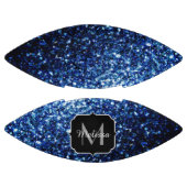 Donkerblauwe faux glitter sparkle Monogram naam American Football (Panelen)
