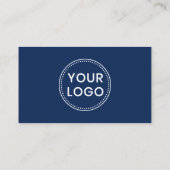 Donkerblauwe faux gouden golf aangepaste foto visitekaartje (Achterkant)