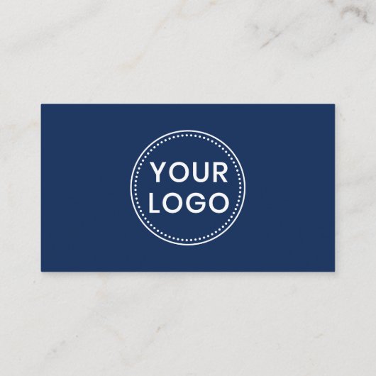 Donkerblauwe faux gouden golf aangepaste foto visitekaartje (Achterkant)