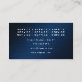 Donkerblauwe faux metallische auto visitekaartje (Achterkant)