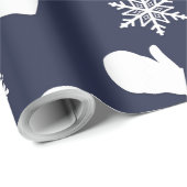 Donkerblauwe feestdag Mittens en kerstPetten Cadeaupapier (Rol Hoek)