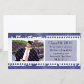 Donkerblauwe film Grunge Afstuderen fotokaart Aankondiging (Voorkant / Achterkant)