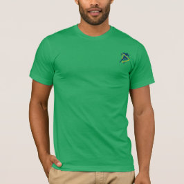 Donkerblauwe & Gele Hardlopende Man Sport Linker B T-shirt