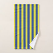 Donkerblauwe & Gele Strepen  Bad Handdoek (Handdoek)
