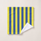 Donkerblauwe & Gele Strepen  Bad Handdoek (Wasdoekje)