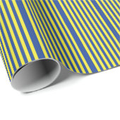 Donkerblauwe & Gele Strepen  Cadeaupapier (Rol Hoek)