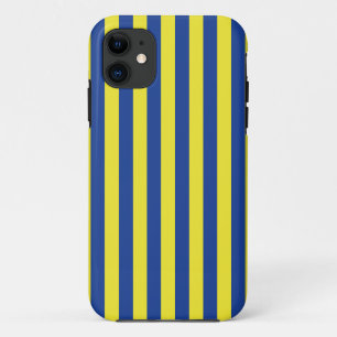 Donkerblauwe & Gele Strepen  Case-Mate iPhone Case