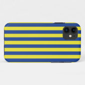Donkerblauwe & Gele Strepen Case-Mate iPhone Case (Achterkant (horizontaal))
