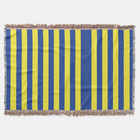 Donkerblauwe & Gele Strepen Deken (Voorkant)