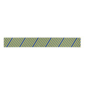 Donkerblauwe & gele strepen  grosgrain lint (Voorkant)