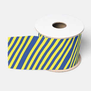 Donkerblauwe & gele strepen grosgrain lint