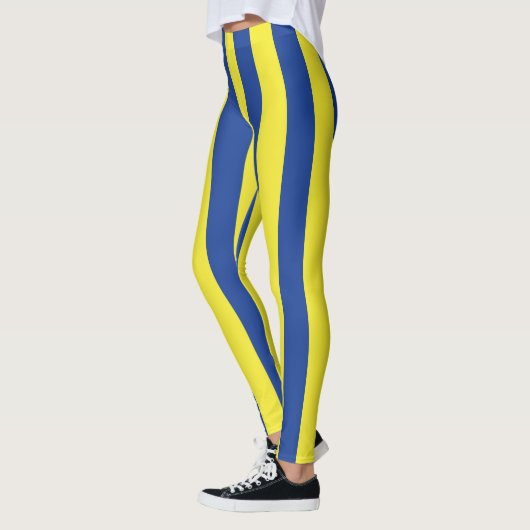 Donkerblauwe & Gele Strepen Leggings (Links)