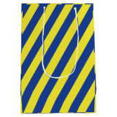 Donkerblauwe & Gele Strepen Medium Cadeauzakje (Achterkant)