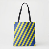 Donkerblauwe & Gele Strepen Tote Bag (Voorkant)
