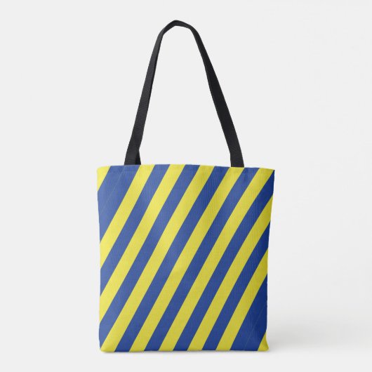 Donkerblauwe & Gele Strepen Tote Bag (Achterkant)