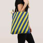 Donkerblauwe & Gele Strepen Tote Bag (Dichtbij)