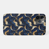 Donkerblauwe gemarmerde decoratieve iPhone / iPad Case-Mate iPhone Case (Achterkant (horizontaal))