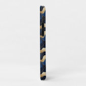 Donkerblauwe gemarmerde decoratieve iPhone / iPad Case-Mate iPhone Case (Achterkant/links)