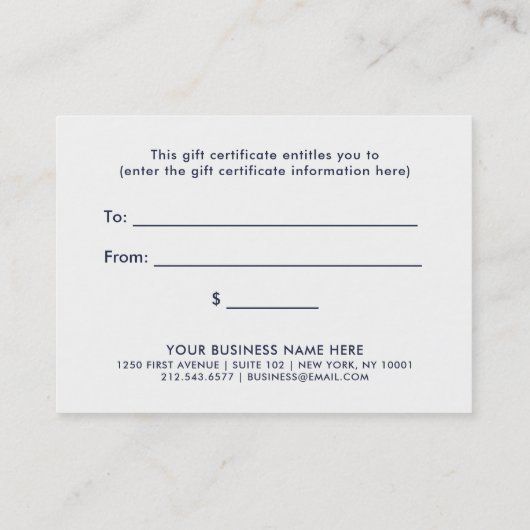 Donkerblauwe Geometrisch op het Witte Certificaat (Achterkant)