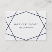 Donkerblauwe Geometrisch op het Witte Certificaat (Voorkant)