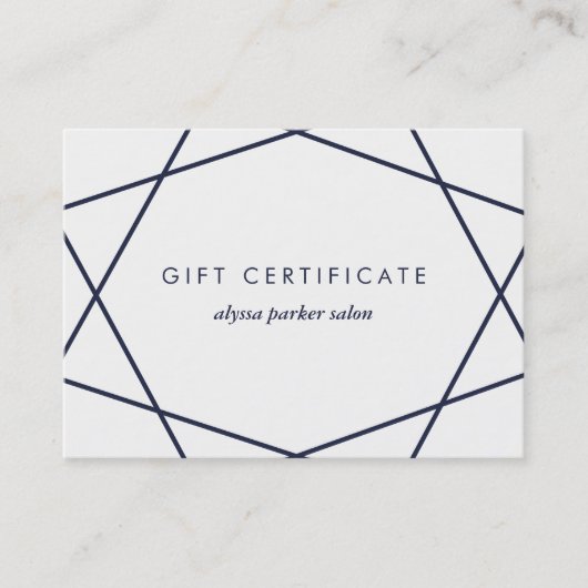 Donkerblauwe Geometrisch op het Witte Certificaat (Voorkant)