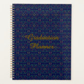 donkerblauwe geometrische Afstuderen planner (Voorkant)