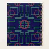 donkerblauwe geometrische Afstuderen planner (Achterkant)