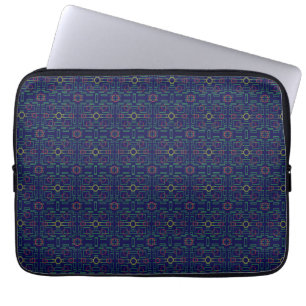 Donkerblauwe geometrische elektronica tas