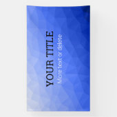 Donkerblauwe geometrische mesh Driehoek aangepaste Spandoek (Verticaal)