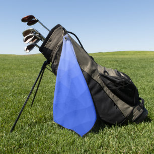 Donkerblauwe geometrische mesh gradiëntpatroon golfhanddoek