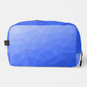 Donkerblauwe geometrische mesh gradiëntpatroon toilettasje (Voorkant)