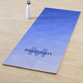 Donkerblauwe geometrische mesh-patroon met verloop yogamat