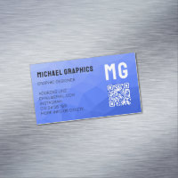 Donkerblauwe geometrische meshpatroon QR-code
