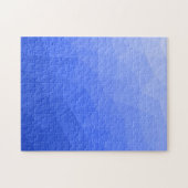 Donkerblauwe geometrische meshpatroondriehoek met legpuzzel (Horizontaal)
