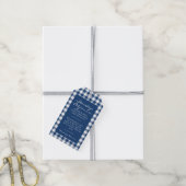 Donkerblauwe geruite Simmer Pot Kit Cadeaulabel (Met Touw)