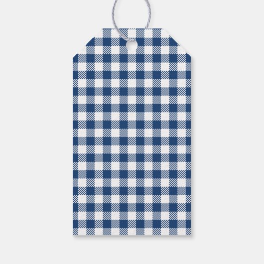 Donkerblauwe geruite Simmer Pot Kit Cadeaulabel (Achterkant)