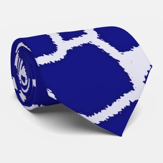 Donkerblauwe Giraffe Animal Print Stropdas (Opgerold)