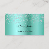 Donkerblauwe glitter Silver waterverf Visitekaartj Visitekaartje (Voorkant)