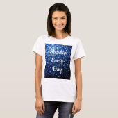 Donkerblauwe glitter Sparkle elke dag tekst Aanpas T-shirt (Voorkant volledig)