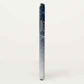 Donkerblauwe glitter Sparkles Monogram Case-Mate iPhone Case (Achterkant / rechts)