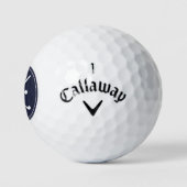 Donkerblauwe golfclubs monogram golfballen (Logo)