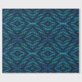 Donkerblauwe golven cadeaupapier (Vlak)