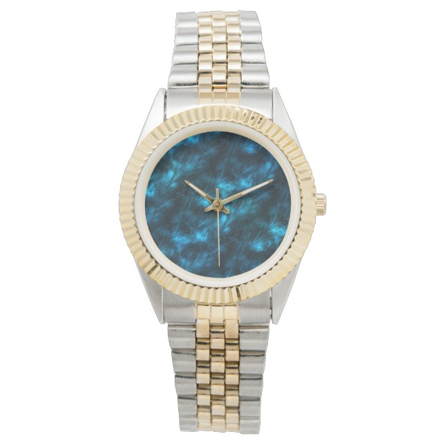 Donkerblauwe golven horloge (Voorkant)