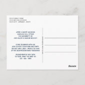 Donkerblauwe gouden Afstuderen aankondiging Briefkaart (Achterkant)