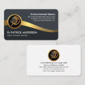 Donkerblauwe gouden golven pastoraal visitekaartje (Voorkant / Achterkant)