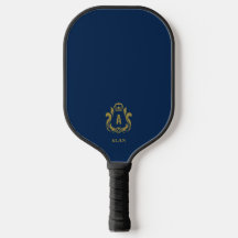 Donkerblauwe Gouden Kuif A Initiaal